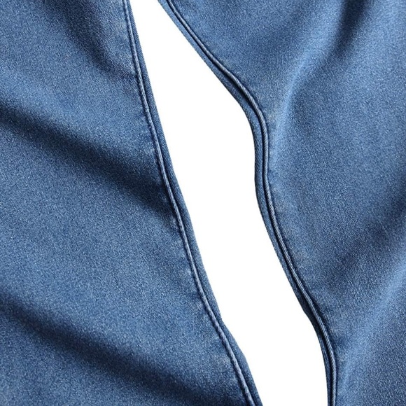 Men's High Waist Fleece Lined Skinny Jeans / Size: 28 / Color: Blue Denim - Picture 7 of 13